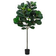 5.2 ft Artificial Ficus Lyrata Faux Fiddle Leaf Fig 62 Leaves Indoor Outdoor