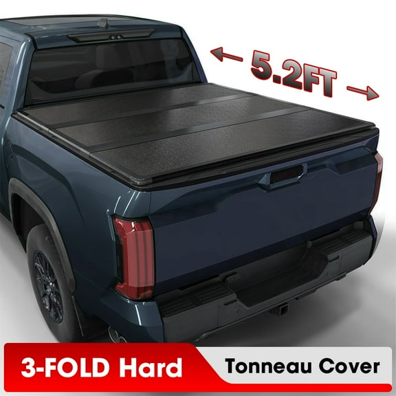5.2 ft Hard 3-Fold Truck Bed Tonneau Cover For 15 - 25 Chevy Colorado GMC Canyon