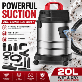 5.2-gallon wet and dry vacuum cleaner, 5.5 horsepower, lightweight all-in-one wet and dry vacuum cleaner, suitable for cleaning cars, boats, pet hair, equipped with a large-capacity storage tank