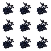 5-20PC Artificial Silk Dahlia Bouquet with Long Stem, 15 Black Flower Floral Arrangements, Wedding Bridal Bouquet for Halloween Harvest Festival Table Centerpieces Home Decor