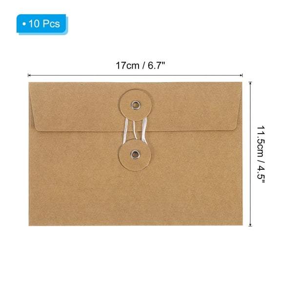 5-20Pcs Gift Card Envelopes with String Tie Closure Christmas Card Holders Greeting Business Card Envelope for Invitations Party