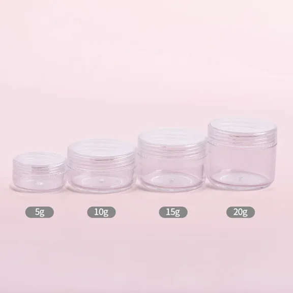 5-20g Make Up Jar Cosmetic Sample Empty Container Small Refillable Bottles Plastic Round Lid Eyeshadow Cream Travel Pot