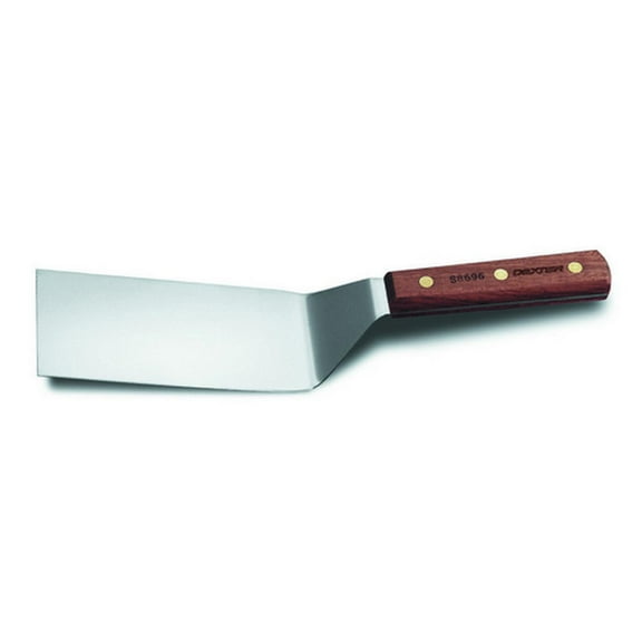 Dexter Russell S8695PCP Traditional (19960) Hamburger Turner, 5" x 3", stiff, offset, stainless steel blade, rosewood handle, Perfect Cutlery Packaging
