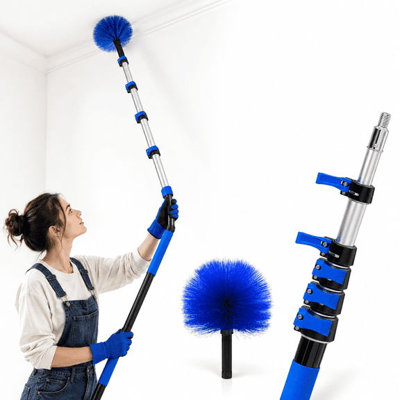 5-24FT Cobweb Duster with Extension Pole for High Reach Cleaning