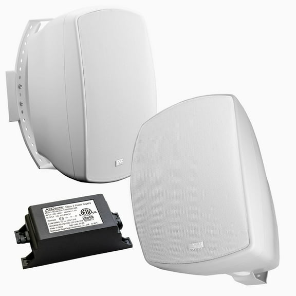 5.25" Bluetooth® 5.0 Outdoor Patio Speaker Pair 100W, IP54 Rated, White BTP525