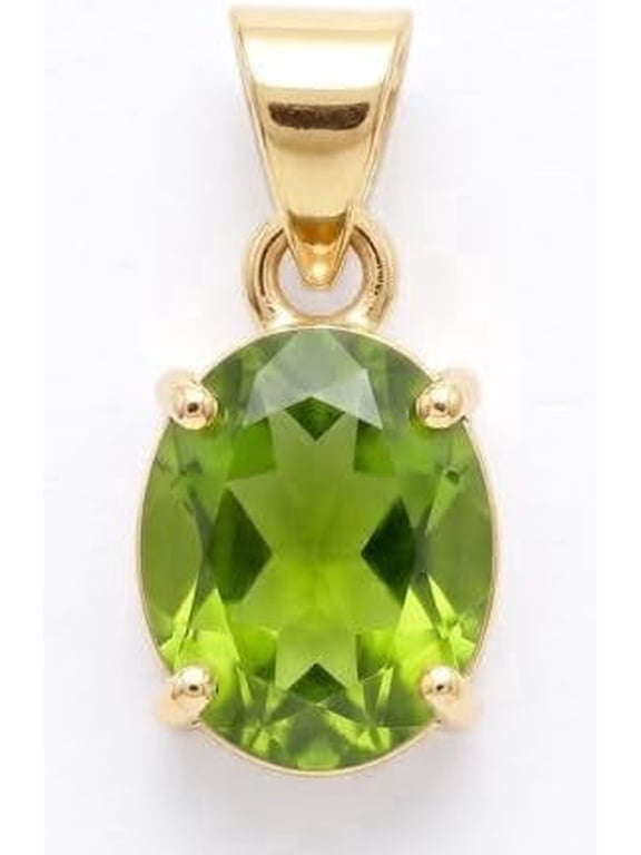 5.25 Carat Natural Green Peridot Gemstone Oval Shape Teardrop Pendant for Men And Women Panchdhatu Goldplated August Birthstone Jewelry