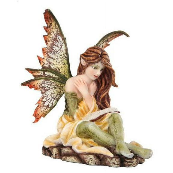 5.25 Inch Fairyland Yellow and Green Winged Fairy Statue Figurine