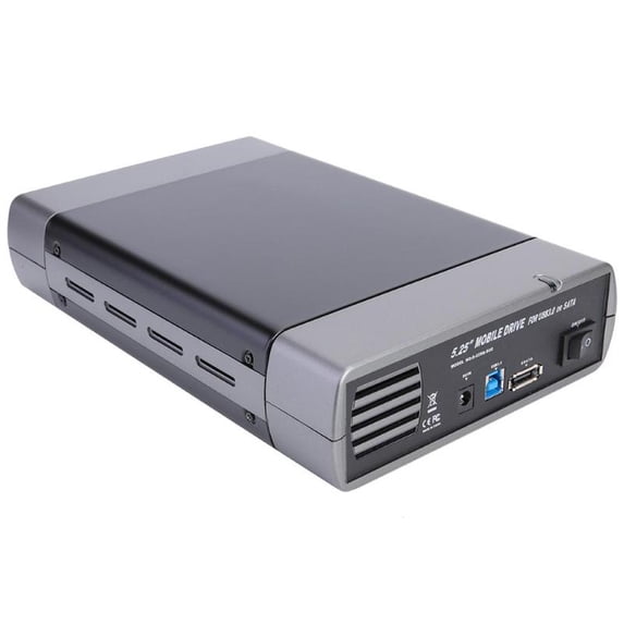 5.25 Inch Optical Drive Case USB3.0 to 3.5 inch USB Type-B SATA External HDD Enclosure Support 8T (US Adapter)