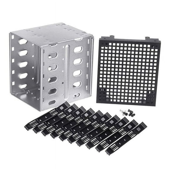 5.25 Inch to 5 x 3.5 HDD Cage Rack Hard Drive Disk Enclosure Tray Adapter