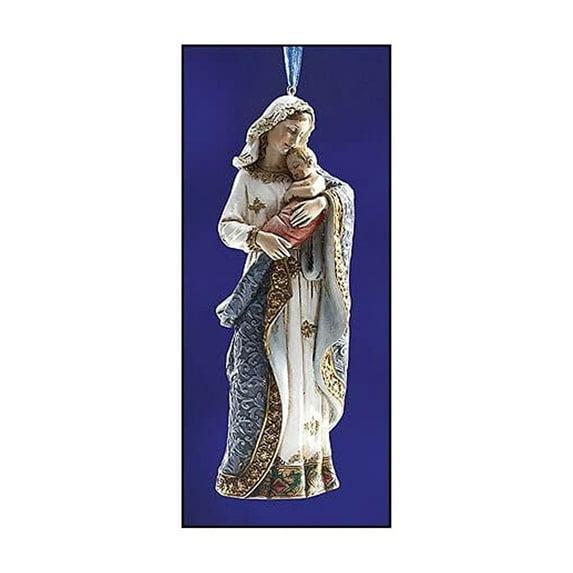 5.25 Inches High, Christmas Madonna and Child Ornament
