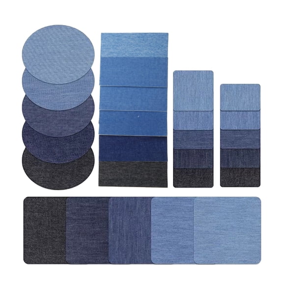 5/25 Pcs Denim-Patches Self-adhesive Jean Rectangular for Jeans Inside and Outside Clothing Hole Repairing