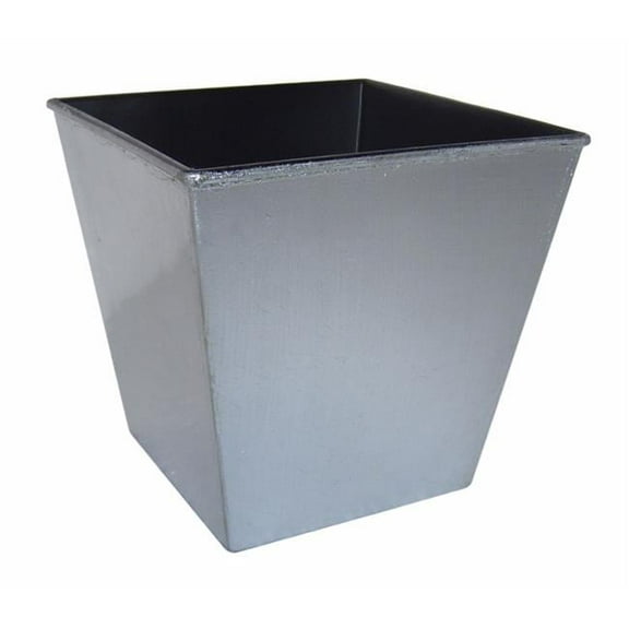 5.25 in. Square Planter with A Tapered Body - Silver