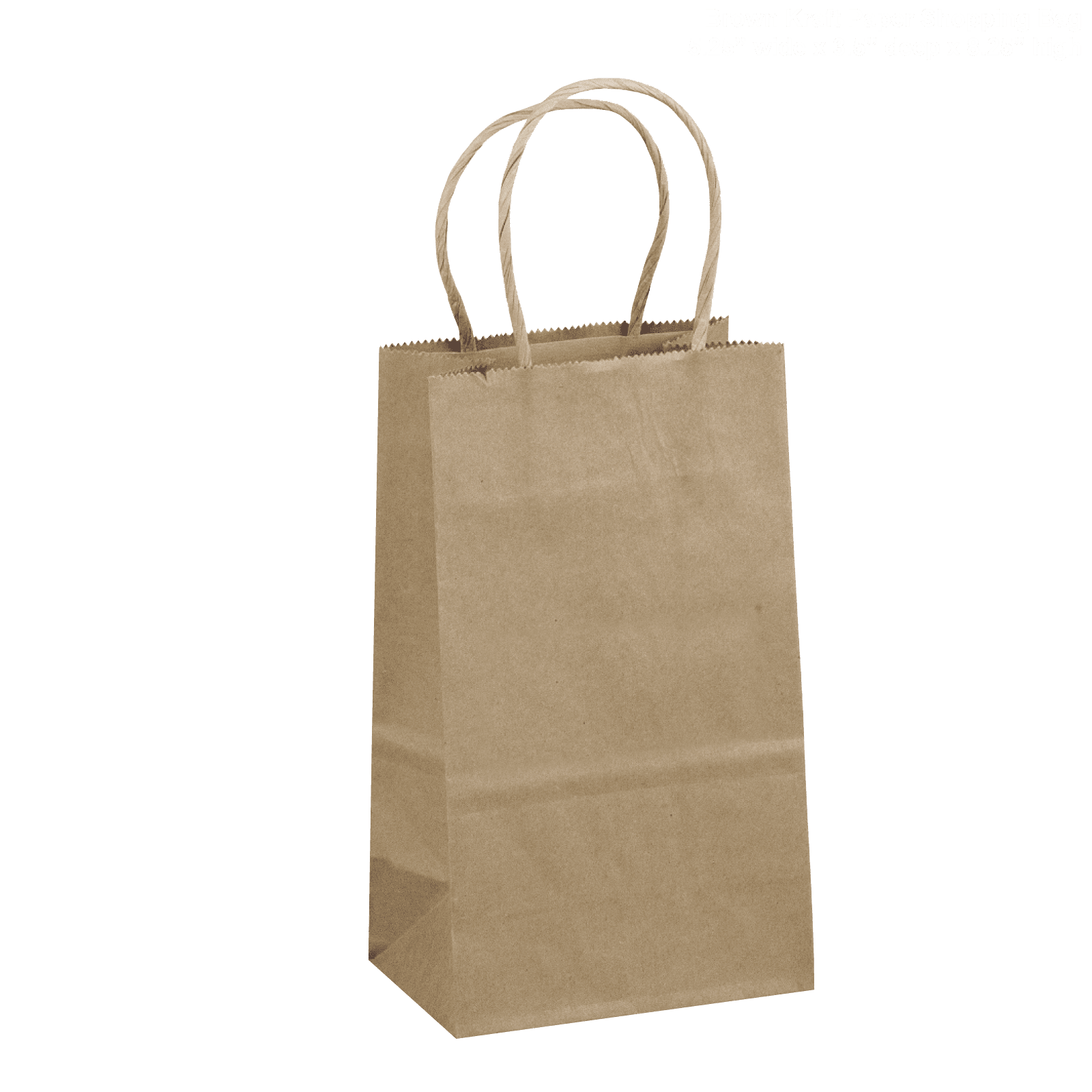 5.25x3.25x8 - 50 Pcs - Bagsource White Kraft Paper Bags, Shopping, Mechandise, Party, Gift Bags