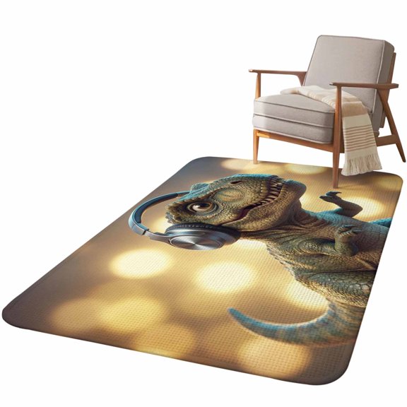 5.25'x6.56' Area Rug for Living Room, Cute Dinosaur Non Slip Soft Rugs for Bedroom Dining Room, Washable Low Pile Rugs Kitchen Nursery Floor Mat Throw Carpet Funny Abstract Animals Print
