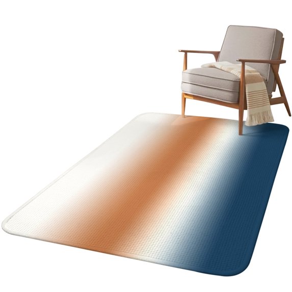 5.25'x6.56' Area Rug for Living Room, Navy Blue Burnt Orange Ombre Non Slip Soft Rugs for Bedroom Dining Room, Washable Low Pile Rugs Kitchen Nursery Floor Mat Throw Carpet Modern Gradient Abstract