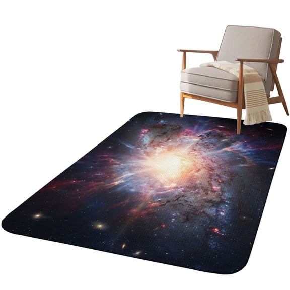 5.25'x6.56' Area Rug for Living Room, Universe Explosion Non Slip Soft Rugs for Bedroom Dining Room, Washable Low Pile Rugs Kitchen Nursery Floor Mat Throw Carpet Modern Abstract Galaxy Universe