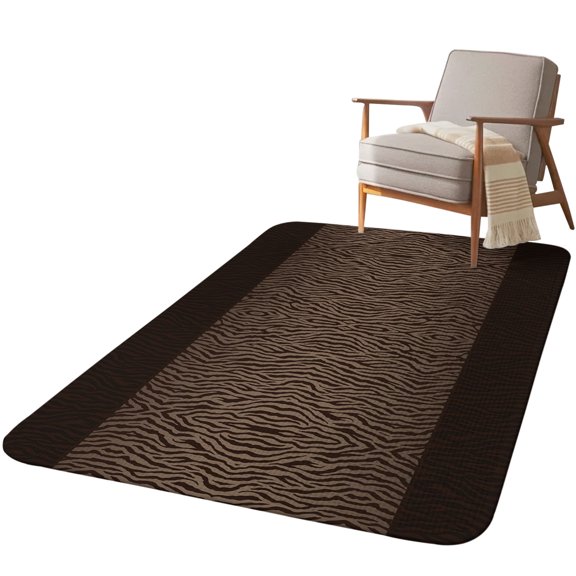 5.25'x6.56' Area Rug for Living Room, Zebras Print Non Slip Soft Rugs for Bedroom Dining Room, Washable Low Pile Rugs Kitchen Nursery Floor Mat Throw Carpet Abstract Animal Skin Texture Brown