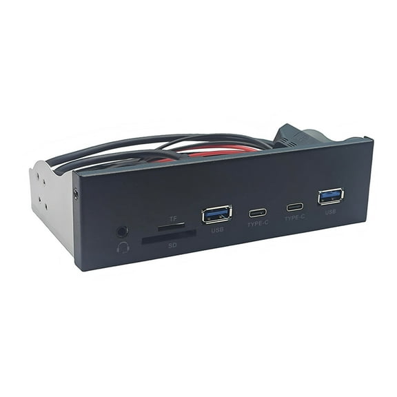 5.25Inch USB3.2 Gen1 Front Panel With Memory Card Slots And Double USB3.0 +Type C Port Earphone Adapter