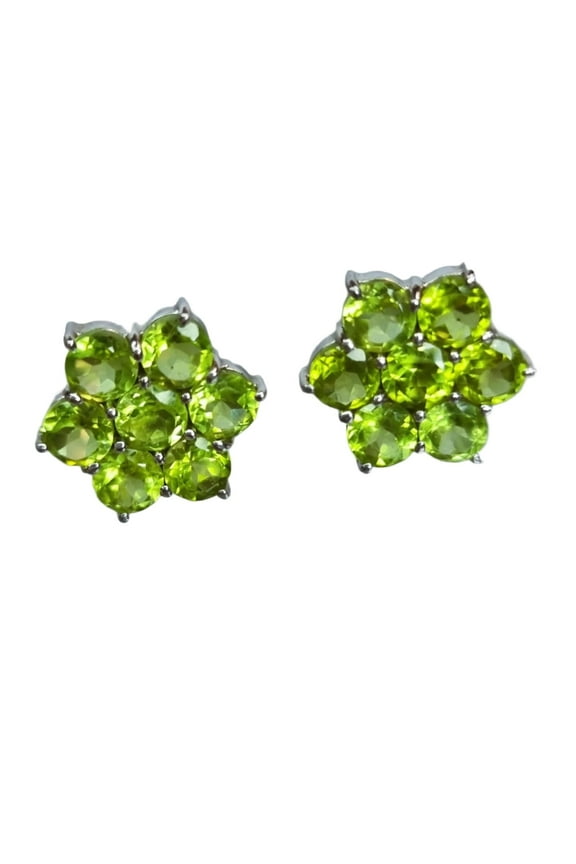 Mint Green Peridot Stud Earrings, 5.25ct