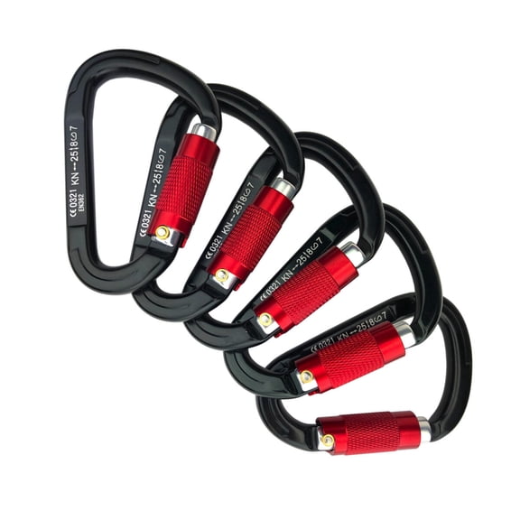 5 - 25kn Carabiners Heavy Duty Climbing Twist Gate Auto Locking Aluminum D Ring