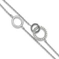 thumbnail image 1 of 5.25mm 925 Sterling Silver Rhodium Plated CZ Double Strand Circles With 1.25inch Extension Bracelet 6.5 Inch Strand Brac, 1 of 2