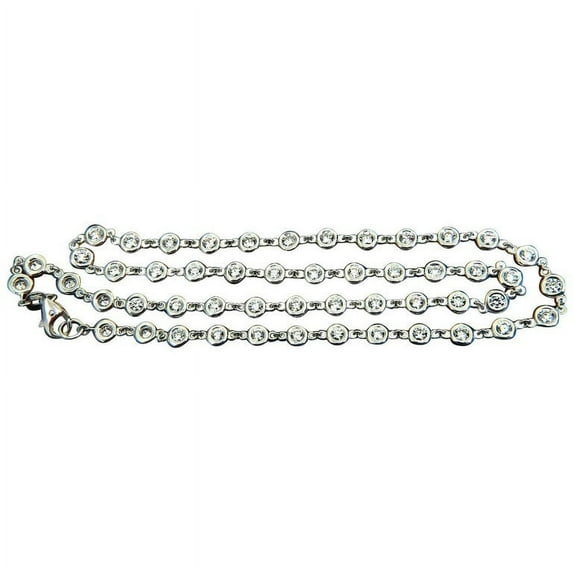 5.26CT DIAMONDS BY YARD STATION FLUSH NECKLACE F/VS 51pcs 14KT 18 INCH