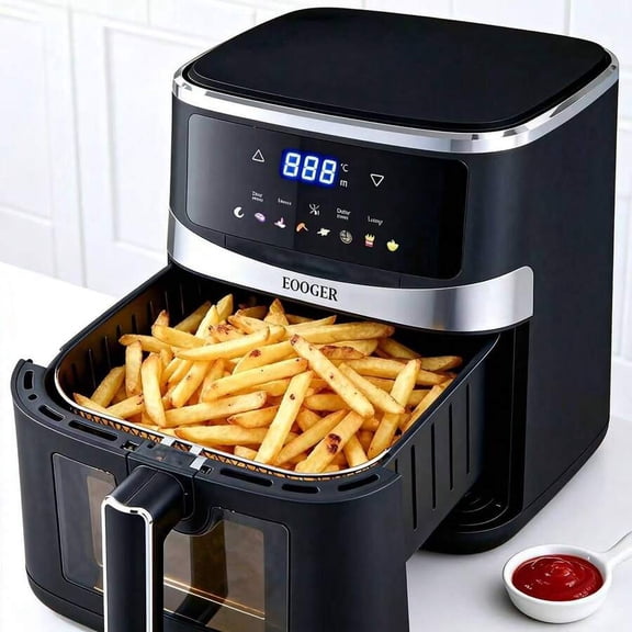 5.28QT Airfryer For Quick & Easy Meals In Minutes, Features Hi-Fry Technology For Extra Crisp, Touchscreen Controls With 8 Presets, Nonstick & Dishwasher Basket