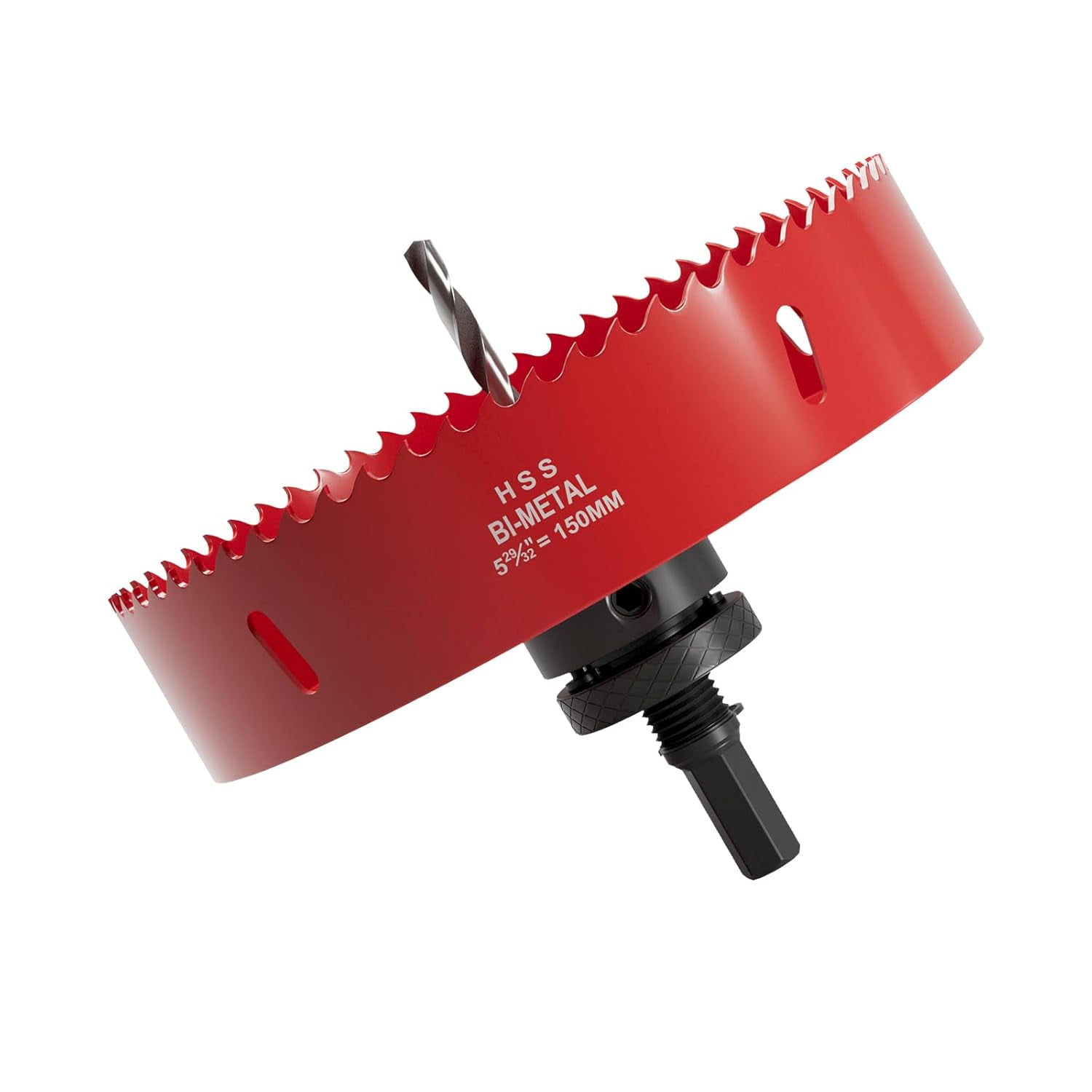 6-1/8 Inch Hole Saw, 155 Mm HSS Bi-Metal Hole Cutter With Hex Shank Drill Bit