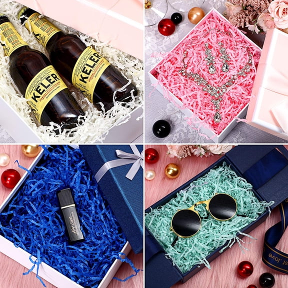 5.29oz Crinkle Cut Paper Shredded Filler Paper for Gift Baskets Gift Box Confetti Paper Shreds Decoration Stuffing for Birthday, Weddings, Anniversaries, Christmas Wrapping(1pcs-Gray)