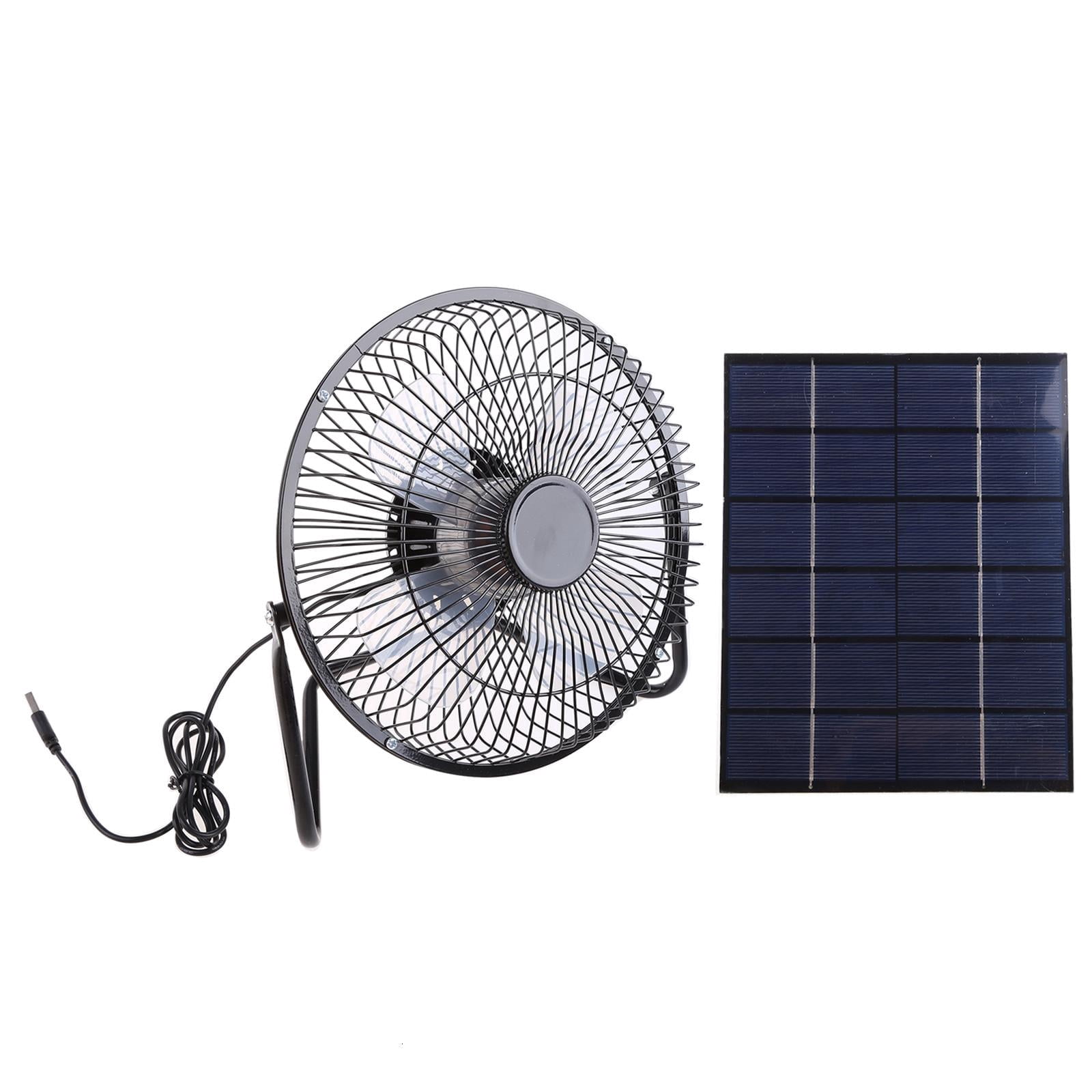 5.2W Solar Panel Powered Ventilator Fan 8 Inch USB Greenhouse Exhaust Fan 6V 165x210mm-