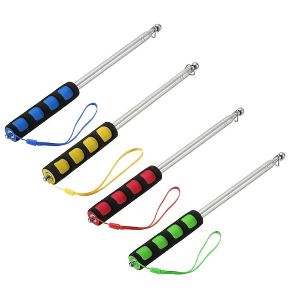 5.2ft Telescopic Handheld Flagpoles Tour Guide Flag Pole for Teaching Green Yellow Blue Red, 4 Pack