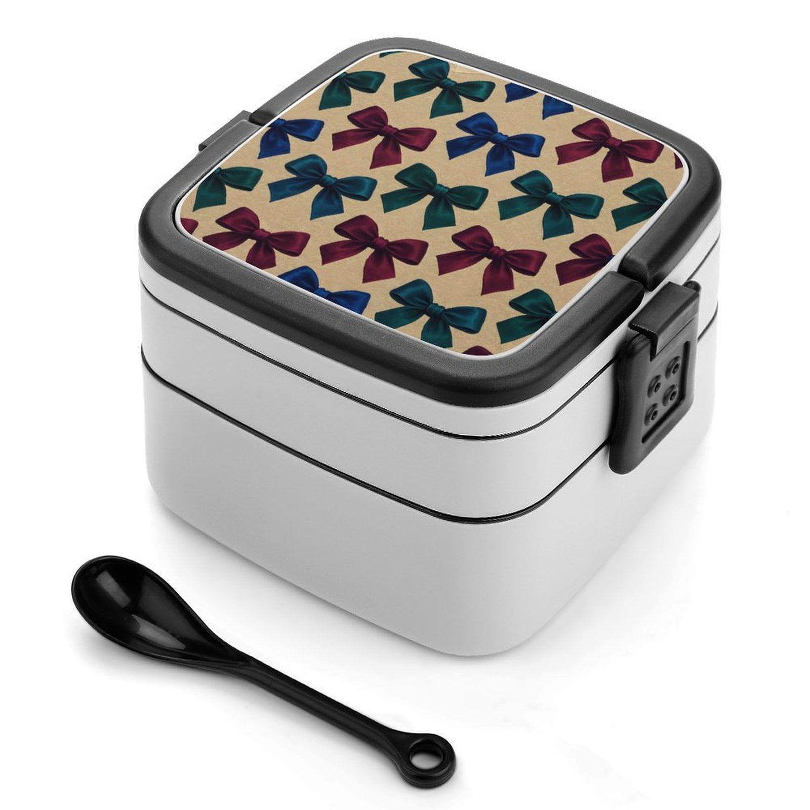 Partition Ribbon 5.3×4.3in Double-Layer Bento Box Sealing Leakproof Partition Design ...