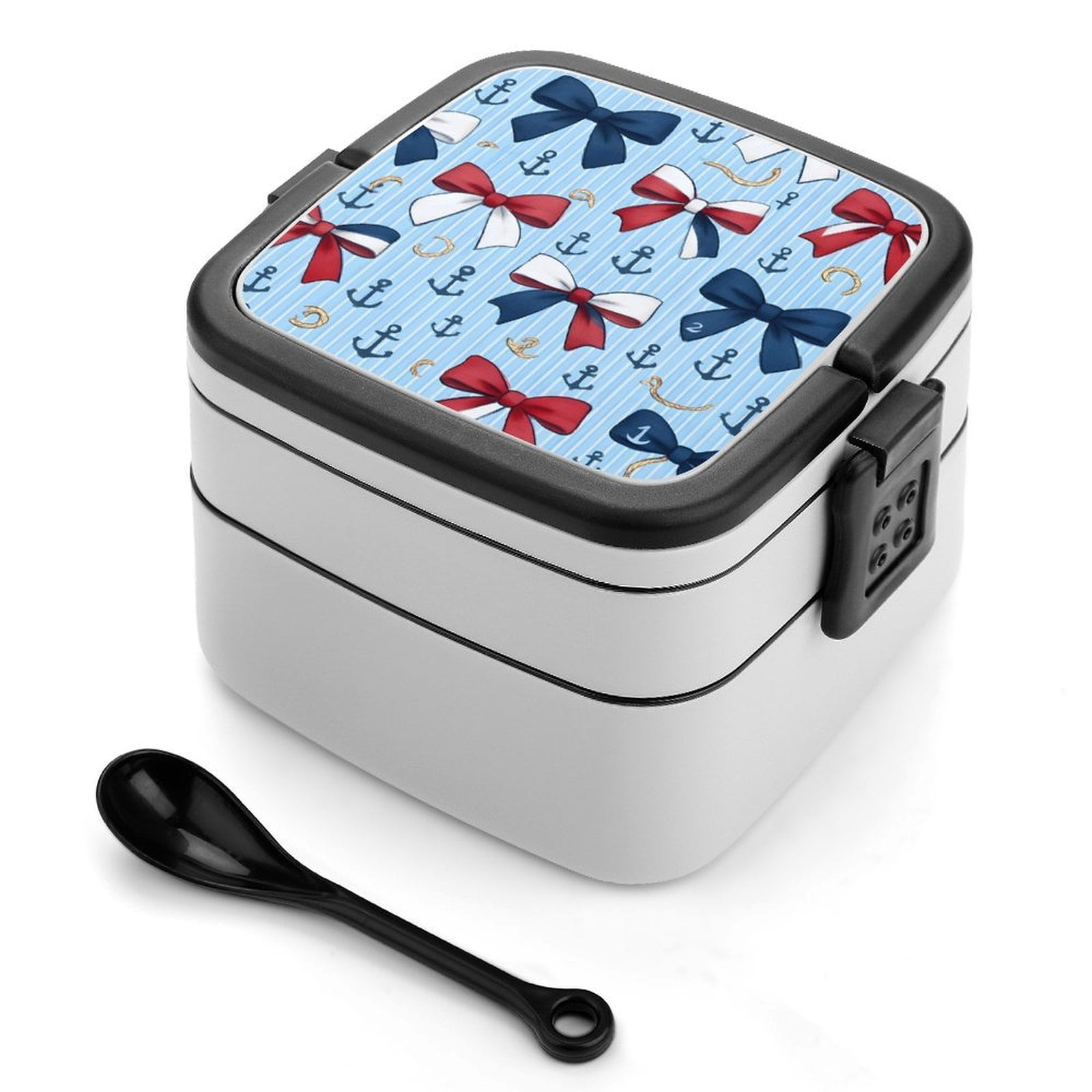Partition Ribbon 5.3×4.3in Double-Layer Bento Box Sealing Leakproof Partition Design ...