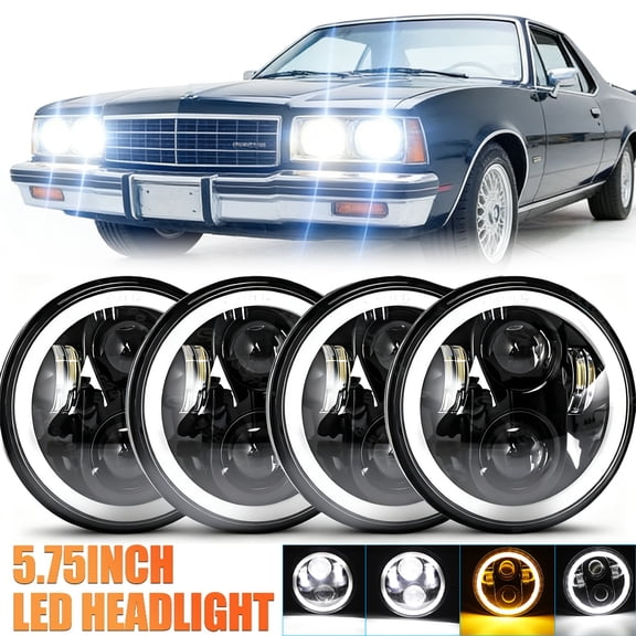 5 3/4 5.75" LED Headlights DRL For Chevy El Camino Impala Caprice Bel Air,4X