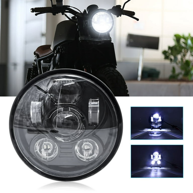 5-3/4 5.75 inch Motorcycle LED Headlight with High Low Beam White