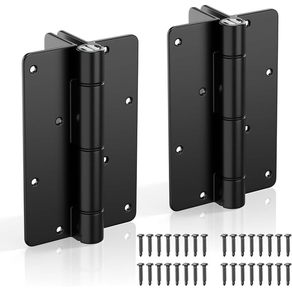 5-3/4" Adjustable Self Closing Aluminum Gate Hinges, Heavy Duty Gate Hinges for Metal Gates, Legged Door Hinges Fence Gate Hinge for Pool Gate, Aluminum Gate, 2pcs, Black