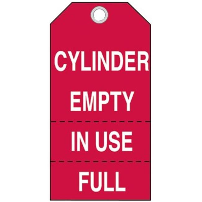 5-3-4 Inchx3 Inch Cylinder Status Tag Polyester - White/Red
