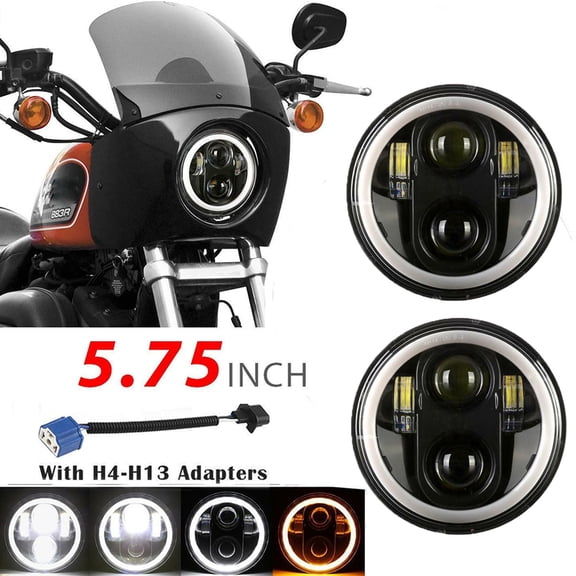 5 3/4" Round LED Headlight For Harley Sportster XL 883 1200 48 72 2004-2019, 2PCS