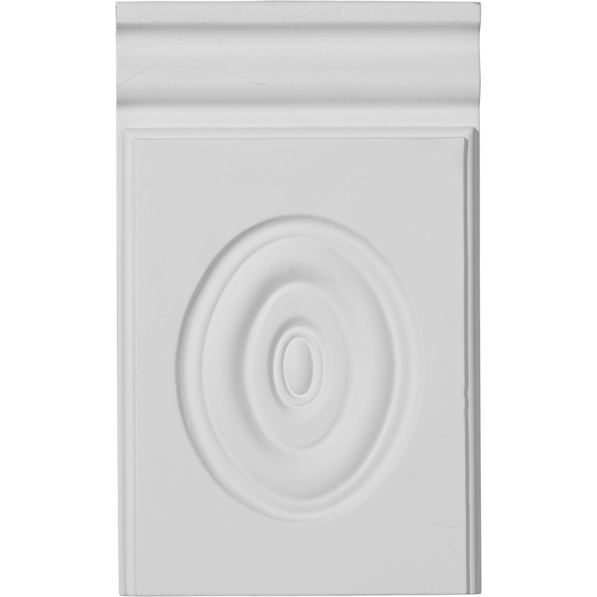 White Polyurethane Bullseye Plinth Block 9.38" x 5.75"