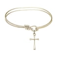 thumbnail image 1 of 5 3/4 inch Oval Eye Hook Bangle Bracelet w/ Maltese Cross in Gold-Filled, 1 of 3