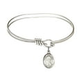 thumbnail image 1 of 5 3/4 inch Oval Eye Hook Bangle Bracelet w/ St. Apollonia in Sterling Silver, 1 of 3