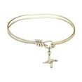 thumbnail image 1 of 5 3/4 inch Oval Eye Hook Bangle Bracelet w/ St. Brigid Cross in Gold-Filled, 1 of 3