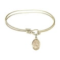 thumbnail image 1 of 5 3/4 inch Oval Eye Hook Bangle Bracelet w/ St. Felicity in Gold-Filled, 1 of 3
