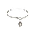 thumbnail image 1 of 5 3/4 inch Oval Eye Hook Bangle Bracelet w/ St. Joseph the Worker in Sterling Silver, 1 of 3