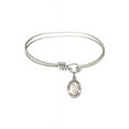 thumbnail image 1 of 5 3/4 inch Oval Eye Hook Bangle Bracelet w/ St. Margaret Mary Alacoque in Sterling Silver, 1 of 3