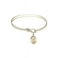 thumbnail image 1 of 5 3/4 inch Oval Eye Hook Bangle Bracelet w/ St. Rachel in Gold-Filled, 1 of 3