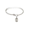 thumbnail image 1 of 5 3/4 inch Oval Eye Hook Bangle Bracelet w/ St. Vitus in Sterling Silver, 1 of 3