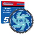 thumbnail image 1 of 5-3/8”(136mm)-50T, Ferrous Metals Cutting Circular Saw Blade, Arbor 20mm with 5/8"-10mm Washer, Compatible with Cordless Saw, Metal, Steel Iron Bar, Sheet, Angle Cutting, 1 of 7