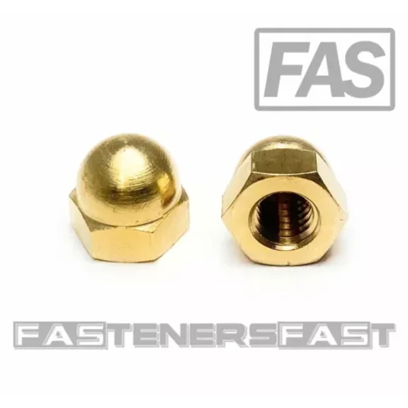 (5) 3/8-16 Solid Brass Hex Acorn Cap Nuts (5 Pcs) 3/8-16 Fast Free Shipping