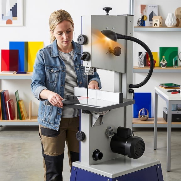 Toyandona Efficient 10 Inch Metal Cutting Band Saw with LED Light Laser Guide and Adjustable Angle